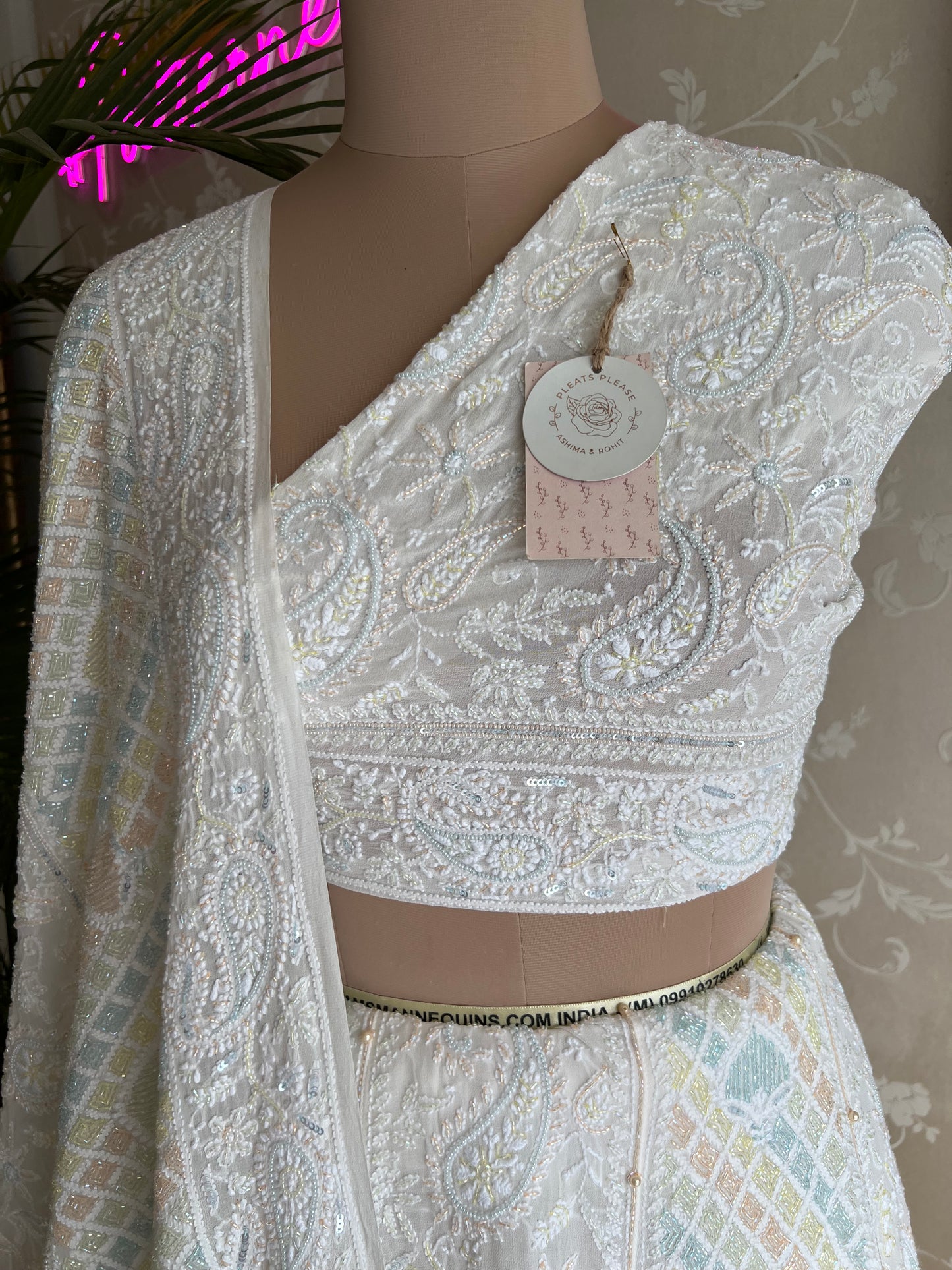 Pure Georgette Chikankari Lehanga Set