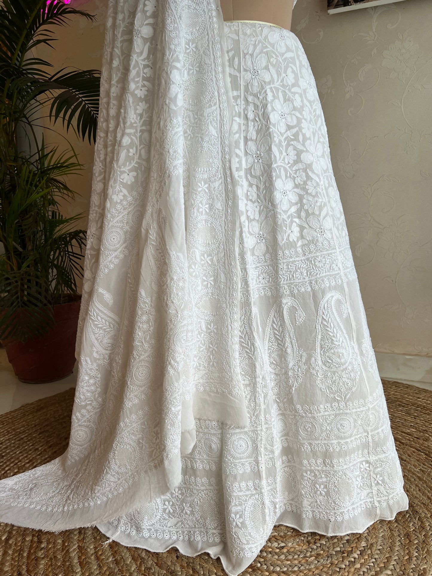 Ivory Chikankari Lehenga Set