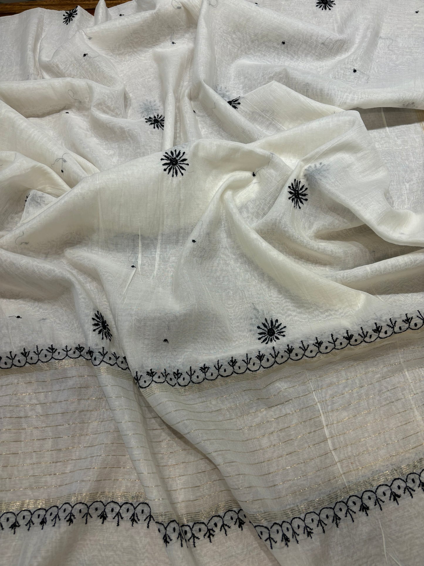 Dyeable Chanderi Mul Chikankari Kurta and Dupatta