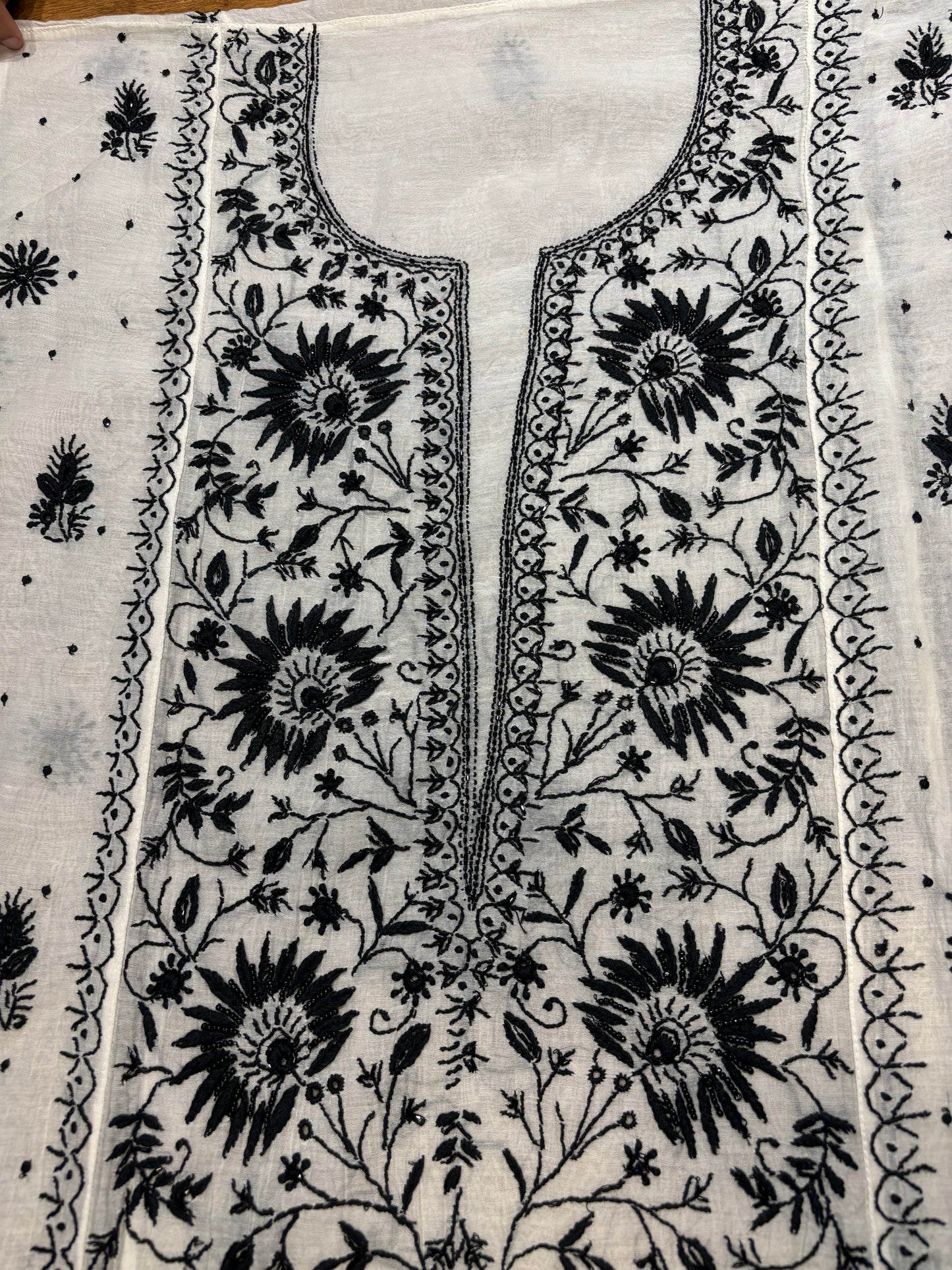 Dyeable Chanderi Mul Chikankari Kurta and Dupatta