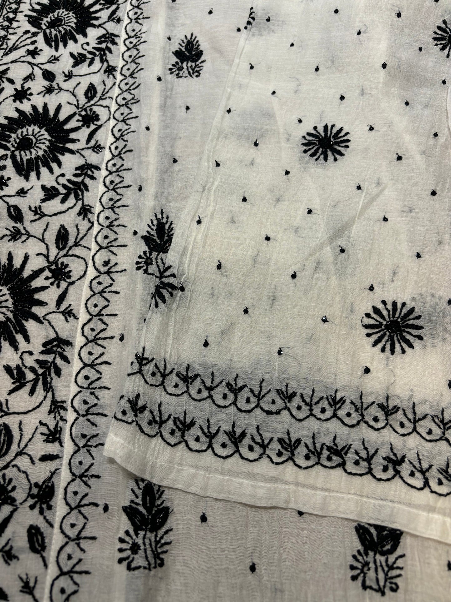 Dyeable Chanderi Mul Chikankari Kurta and Dupatta