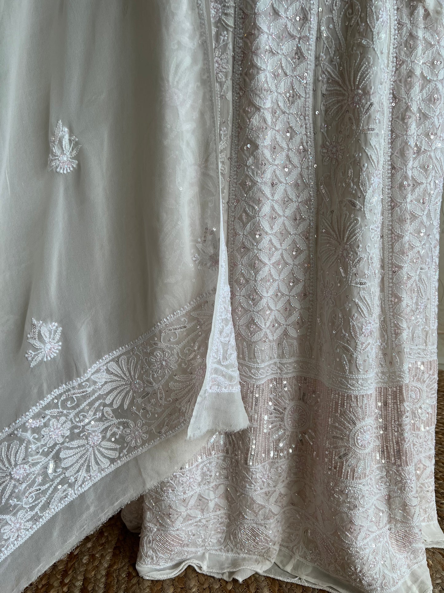 Georgette Chikankari Anarkali Kurta & Dupatta