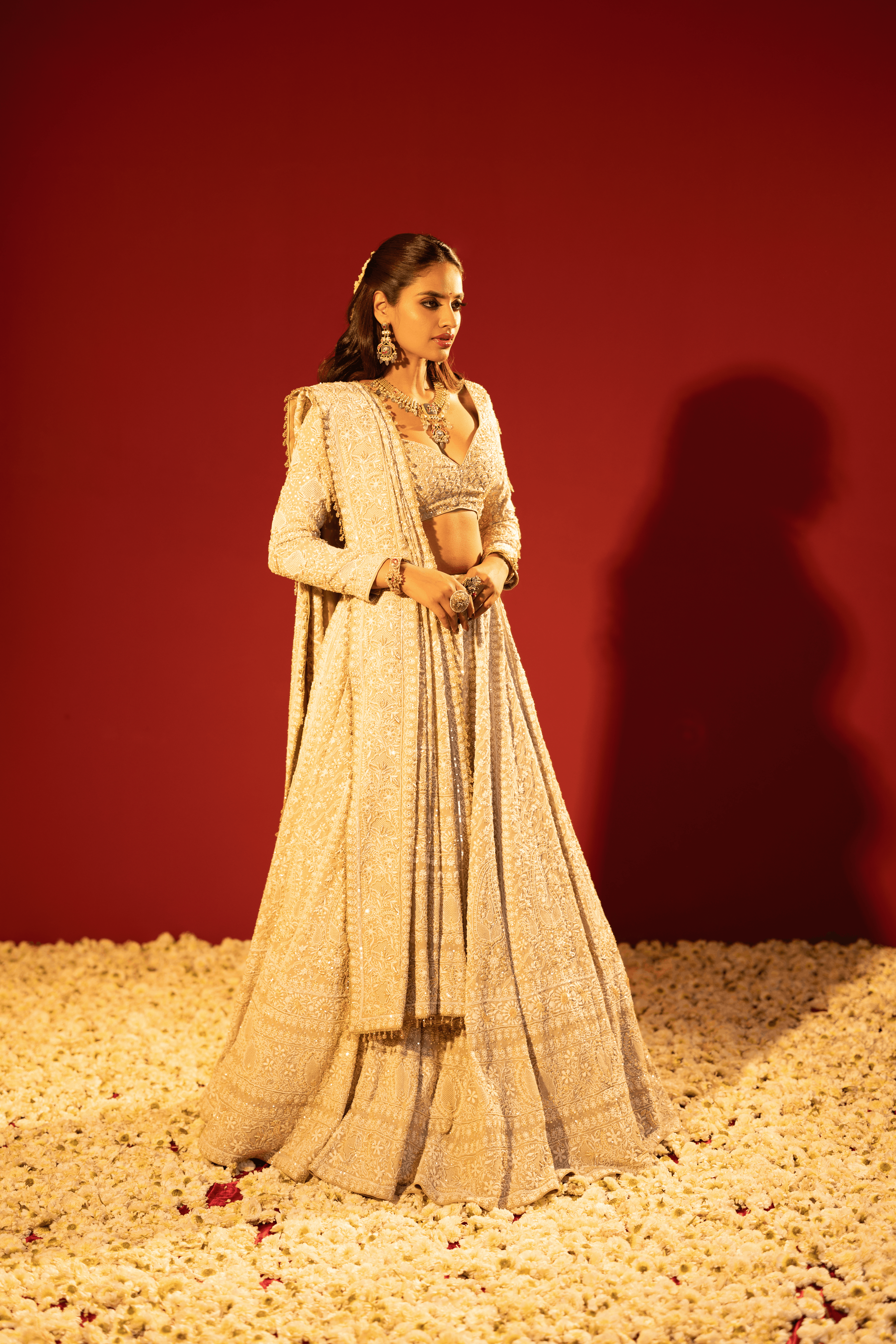 Brown Pure And Premium Georgette Lehenga