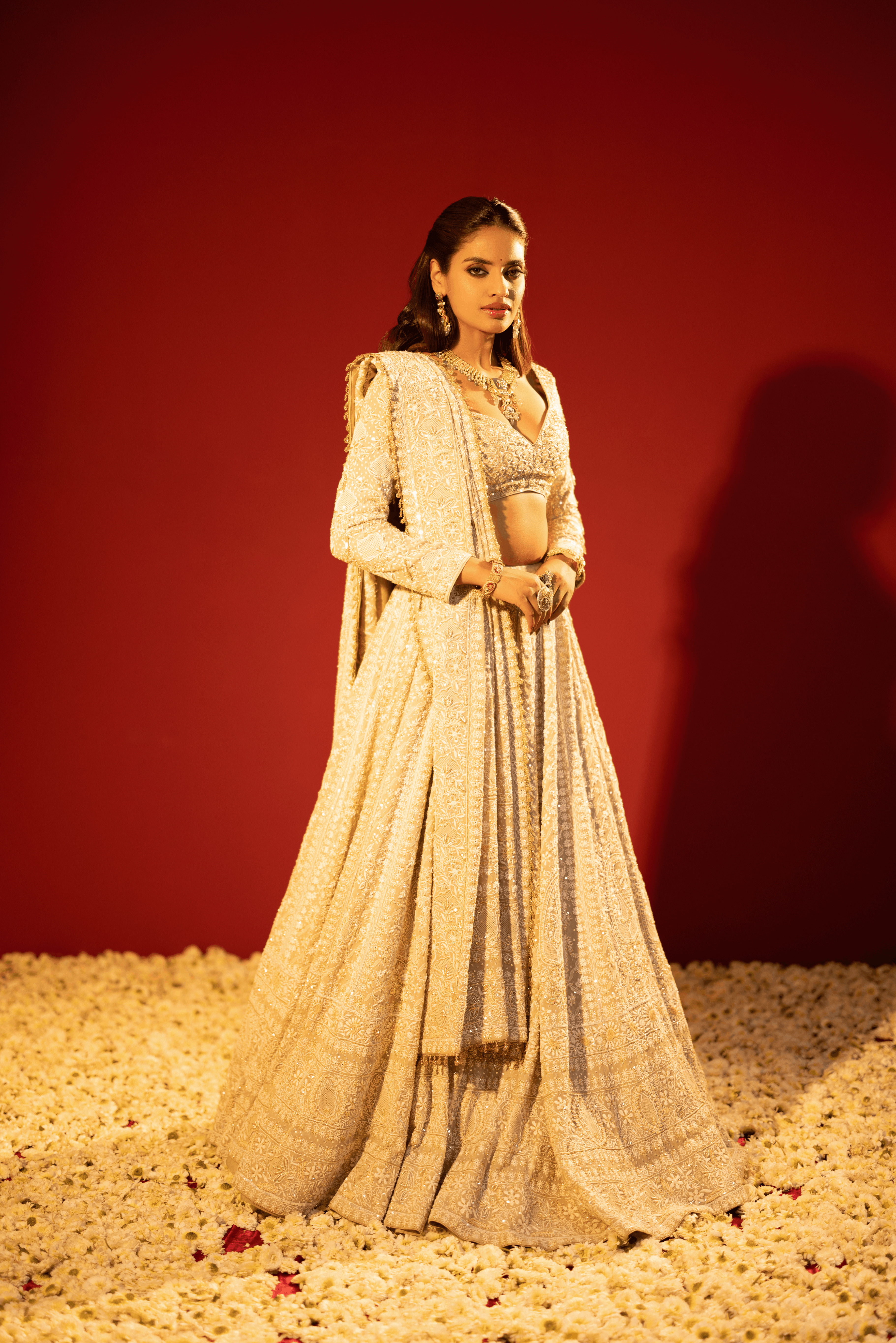 Brown Pure And Premium Georgette Lehenga