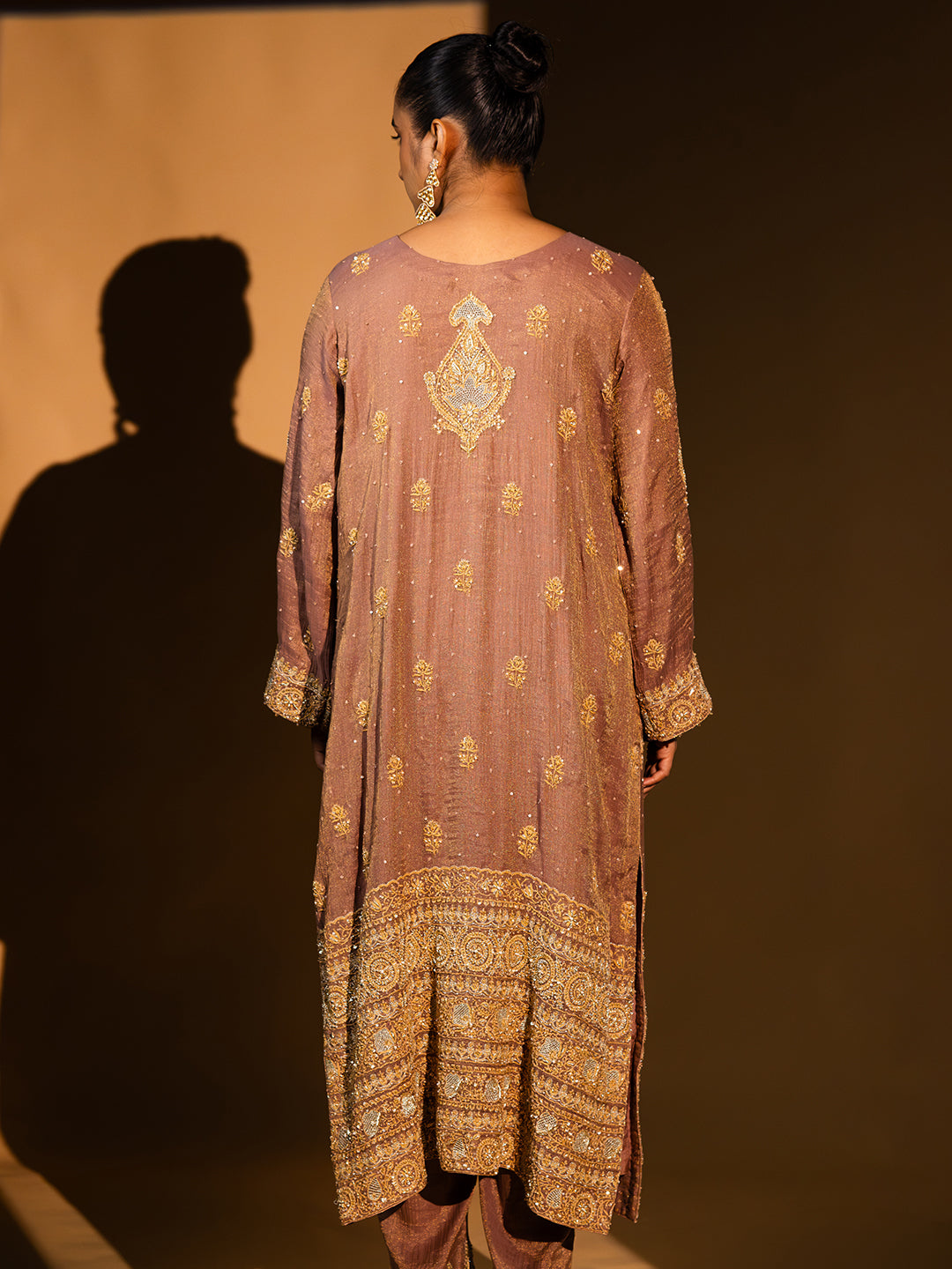 Garnet Pure & Premium Tissue Chikankari Kurta Set