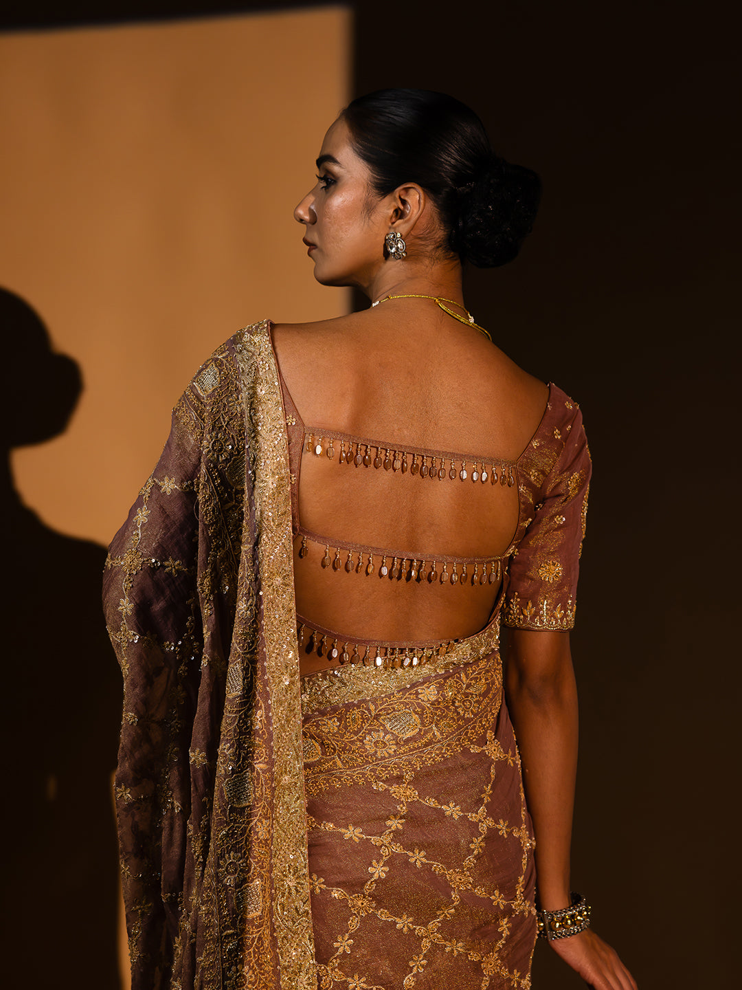 Garnet Pure & Premium Tissue Chikankari Saree