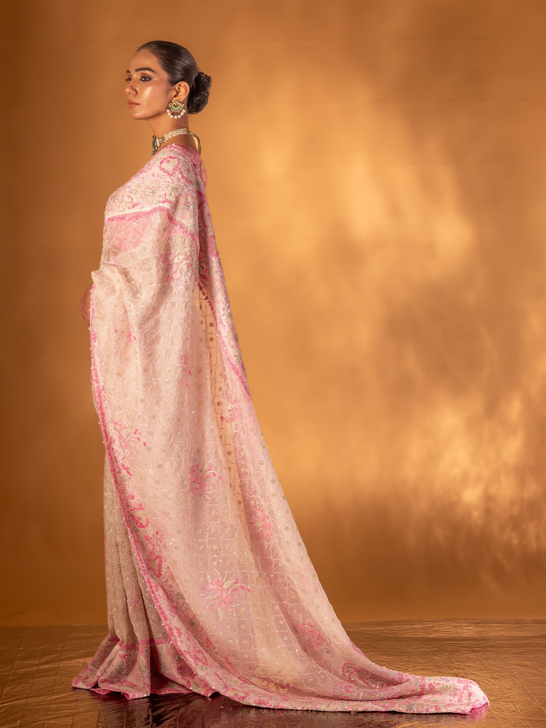 Baby Pin Pure & Premium Organza Silk Chikankari Saree