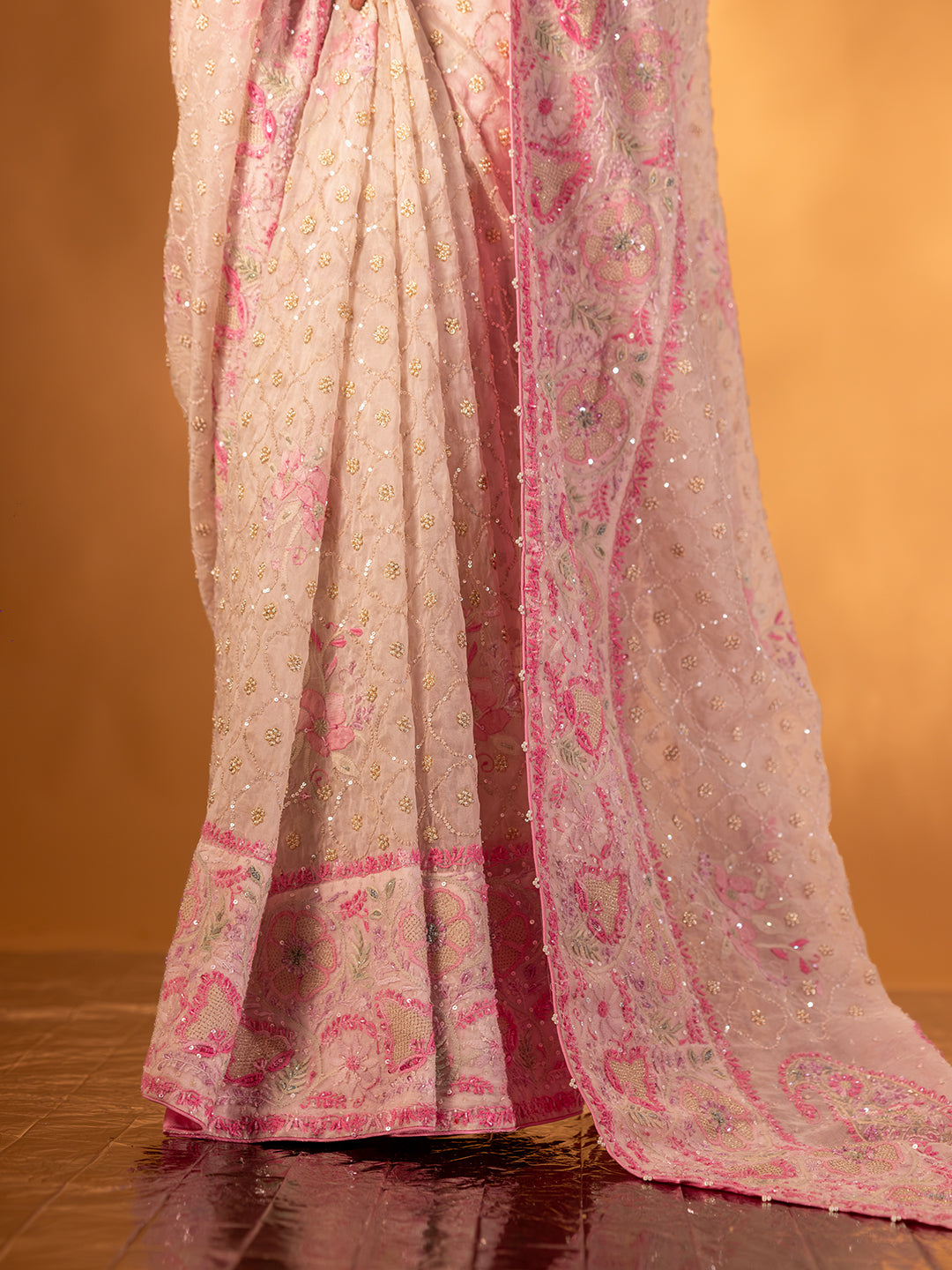 Baby Pin Pure & Premium Organza Silk Chikankari Saree