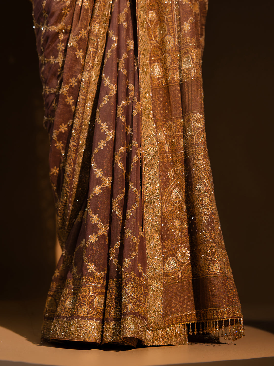 Garnet Pure & Premium Tissue Chikankari Saree