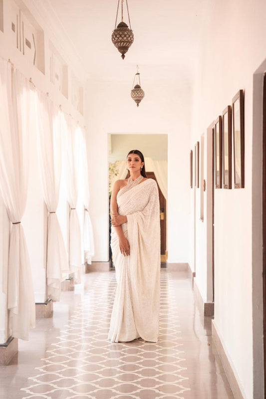 white saree