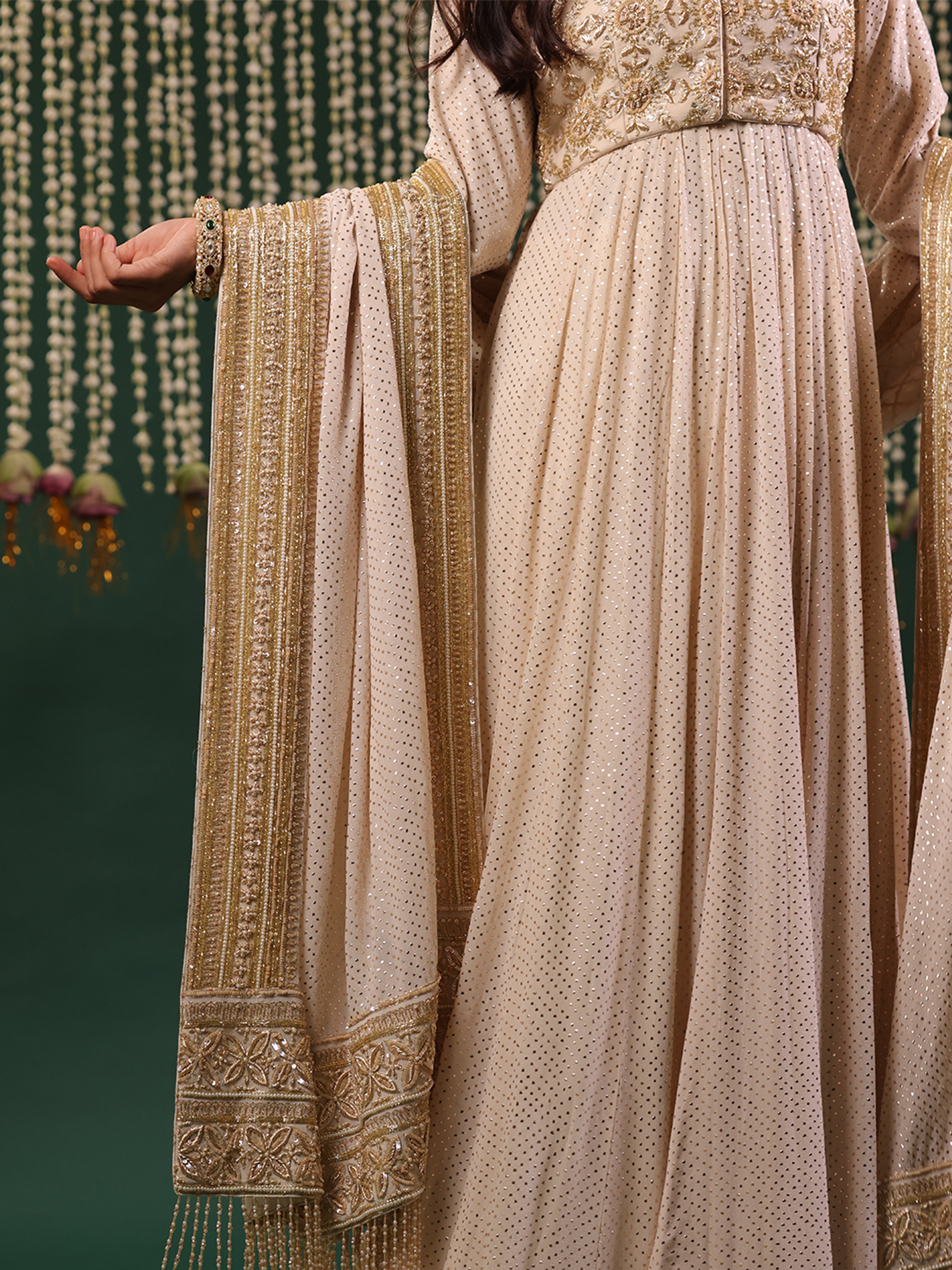 Ivory Pure and Premium Georgette Anarkali and Dupatta