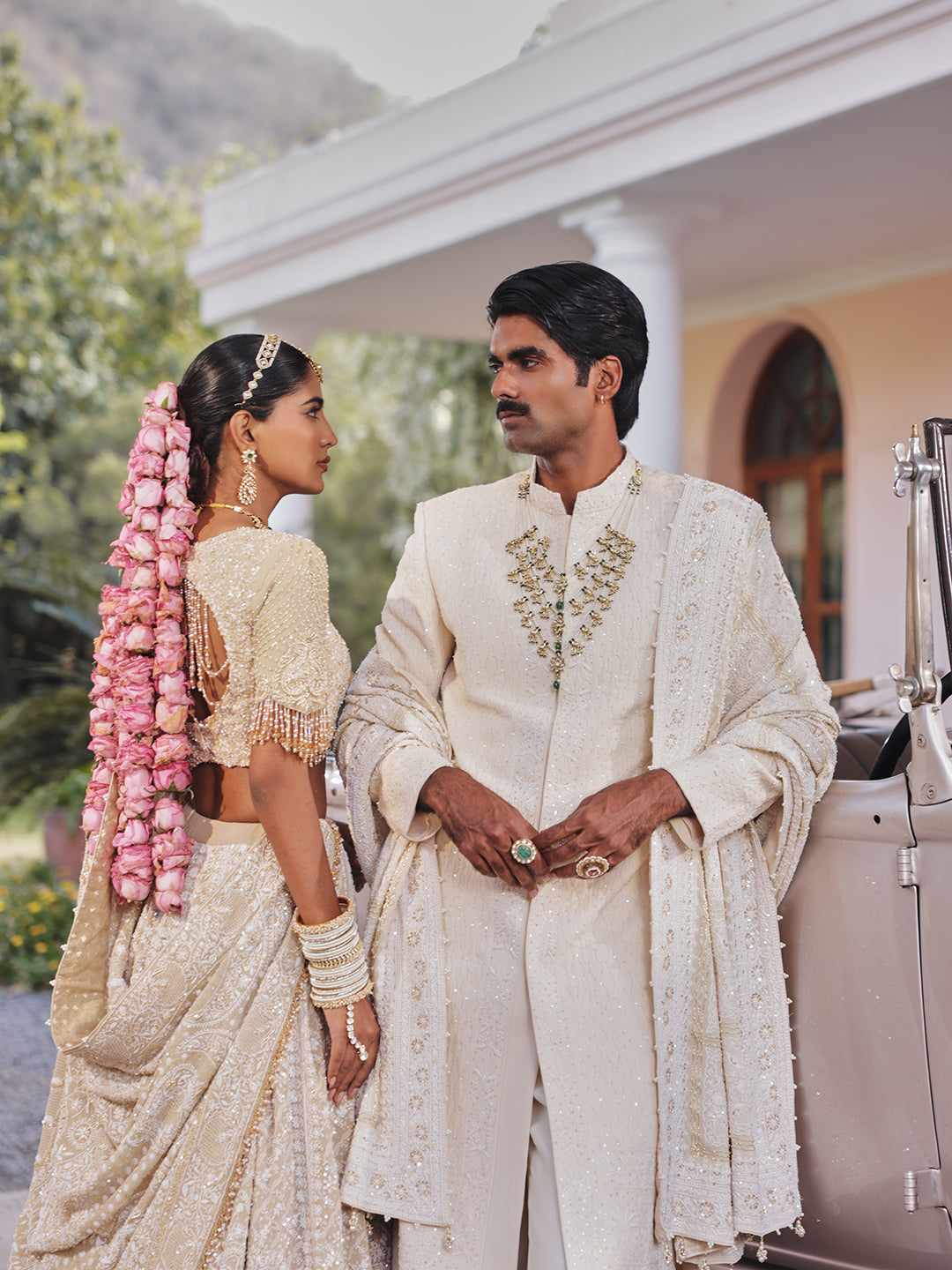 Ivory Pure & Premium Georgette  Chikankari Men's Sherwani