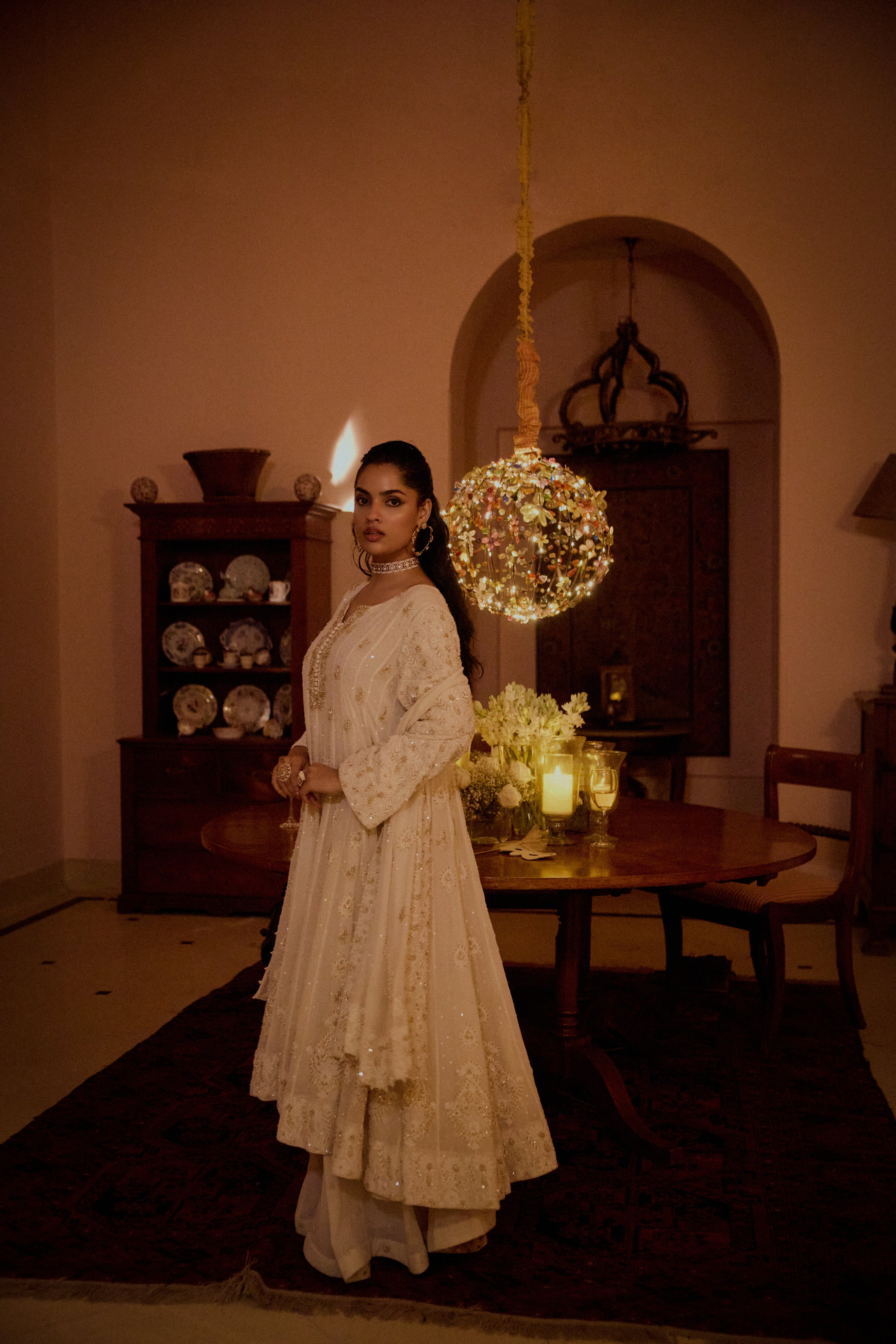 Ivory Pure & Premium Georgette Chikankari Anarkali and Dupatta