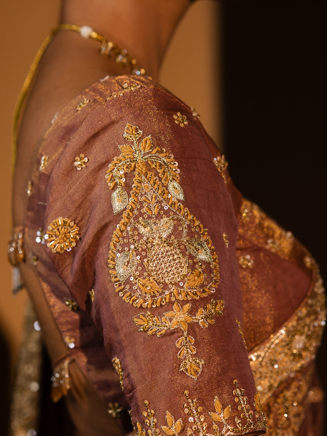 Garnet Pure & Premium Tissue Chikankari Saree